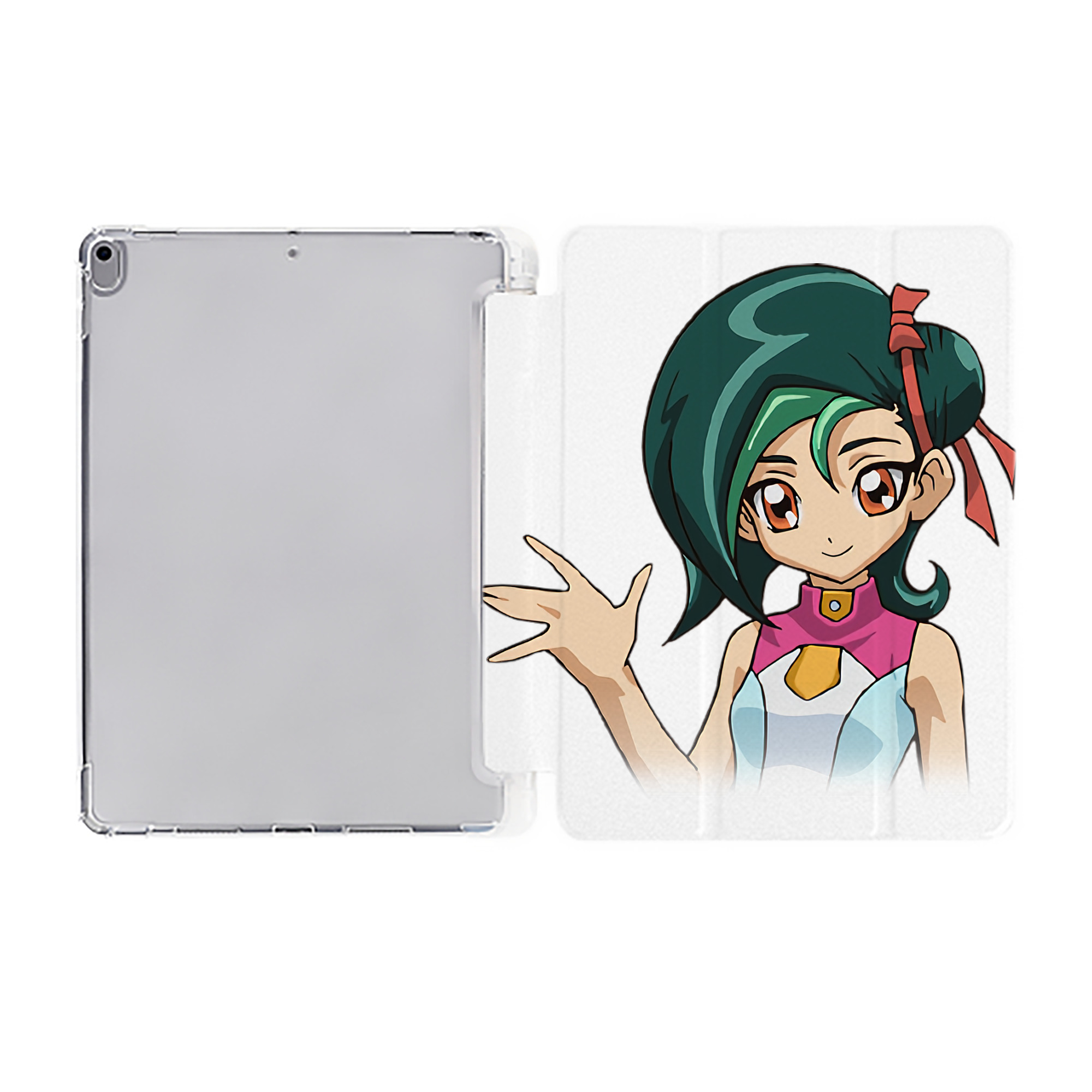 （画像用） 遊☆戯☆王 Yu-Gi-Oh! IPad ケース ペン収納付き 三つ折りスタンド PUレザー×シリコン 対応機種9.5/10.5/10.9インチ